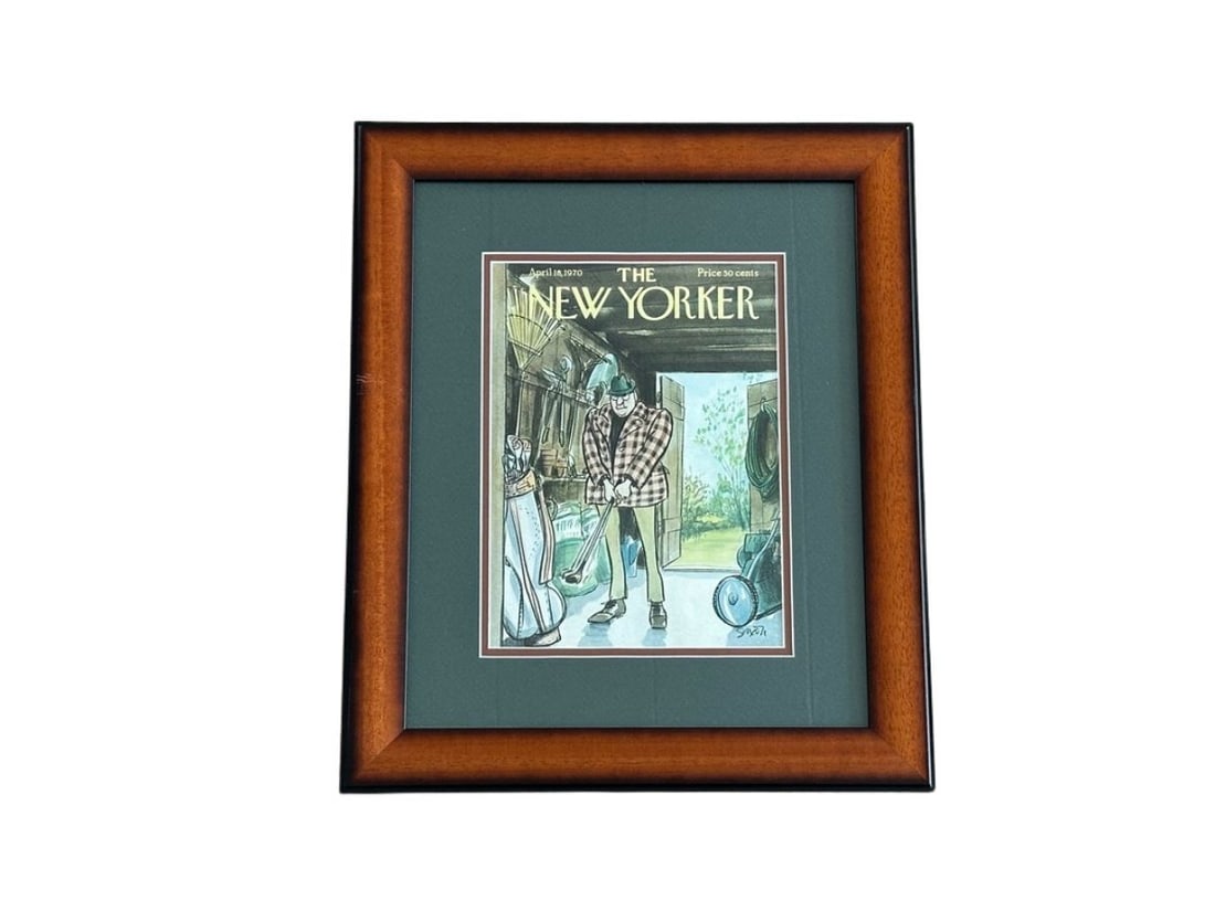 New Yorker April 18th, 1970 Art Print by Charles Saxon, Framed: 16 in.w x 19 in.h PLEASE READ BEFORE BIDDING: There are two scheduled pickup dates for this auction at our Stamford, CT warehouse: Friday, March 6th from 9:00 AM–12:00 PM and Friday, March 13th