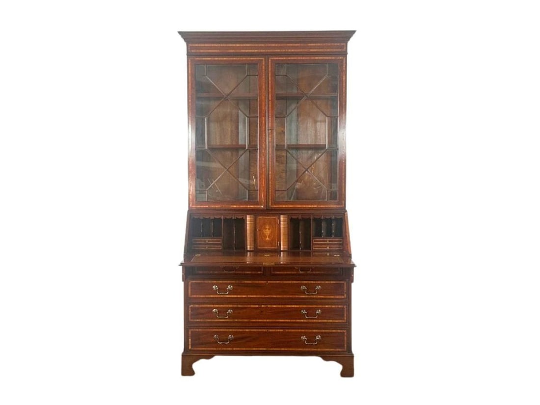 Antique English Sheraton Style Secretary, Circa 1900 (1 of 15)