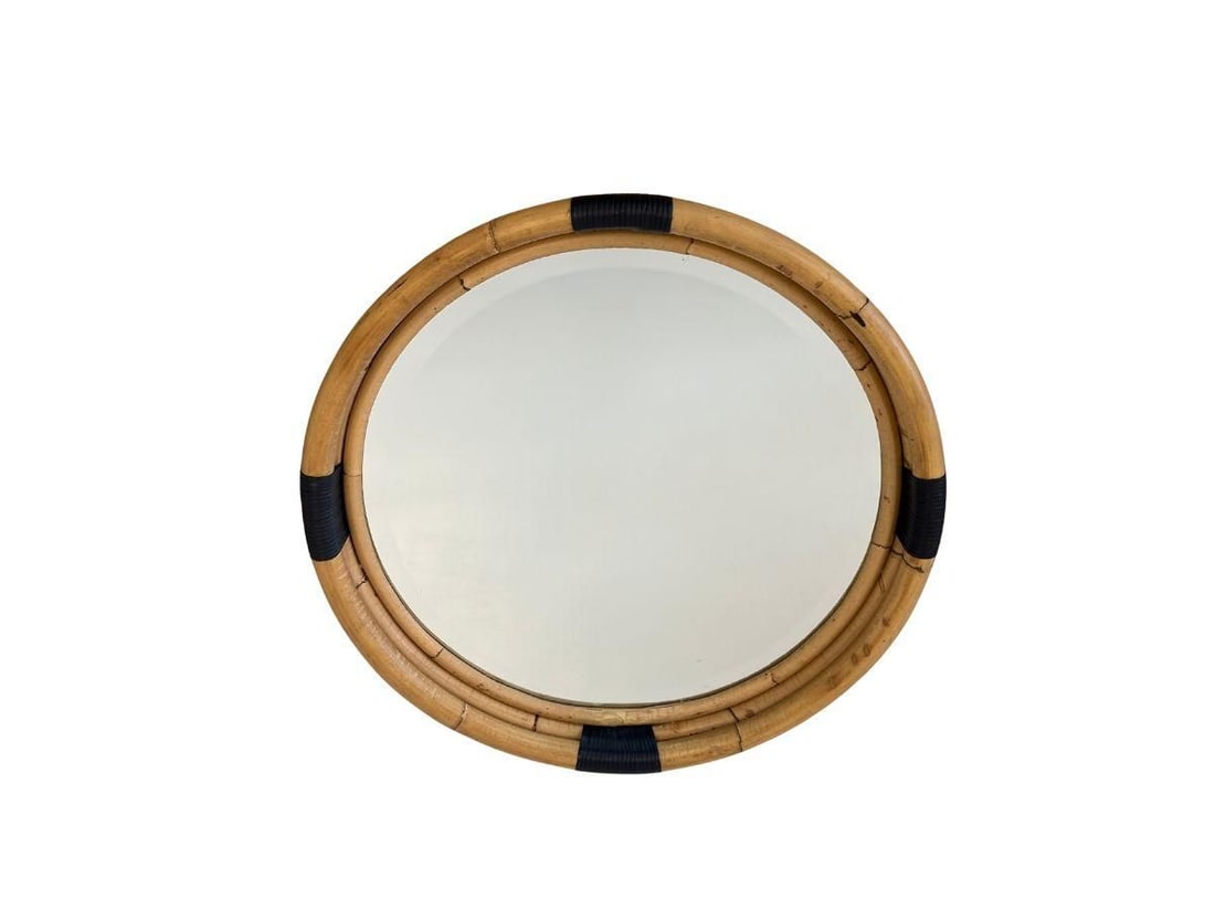 Serena & Lily Montara Wall Mirror: 28 in.diameter x 2.5 in.d. PLEASE READ BEFORE BIDDING: There are two scheduled pickup dates for this auction at our Stamford, CT warehouse: Friday, March 6th from 9:00 AM–12:00 PM and Friday, March