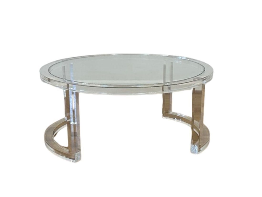 Interlude Home Ava Acrylic & Glass Round Coffee Table (1 of 4)