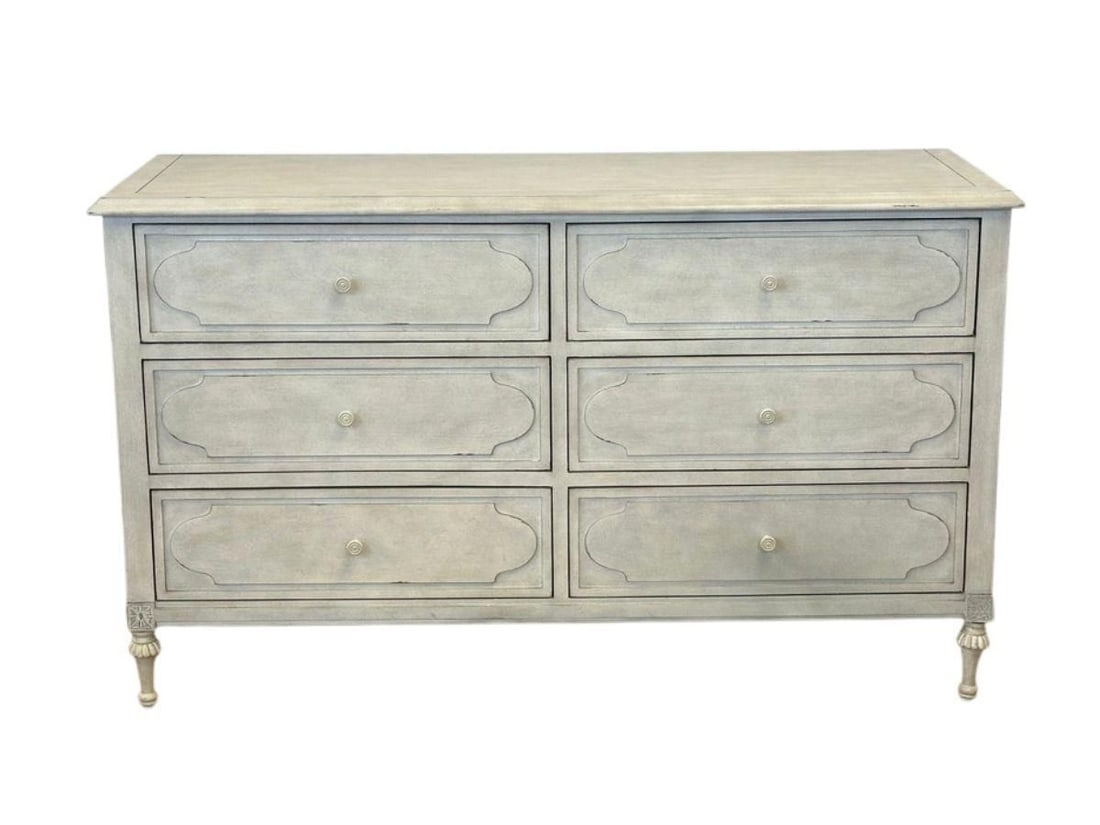 RH Baby & Child 19th C. Louis Philippe Dresser in Vintage Grey: 56 in.w x 19.5 in.d x 34 in.h. PLEASE READ BEFORE BIDDING: There are two scheduled pickup dates for this auction at our Stamford, CT warehouse: Friday, March 6th from 9:00 AM–12:00 PM and Friday,