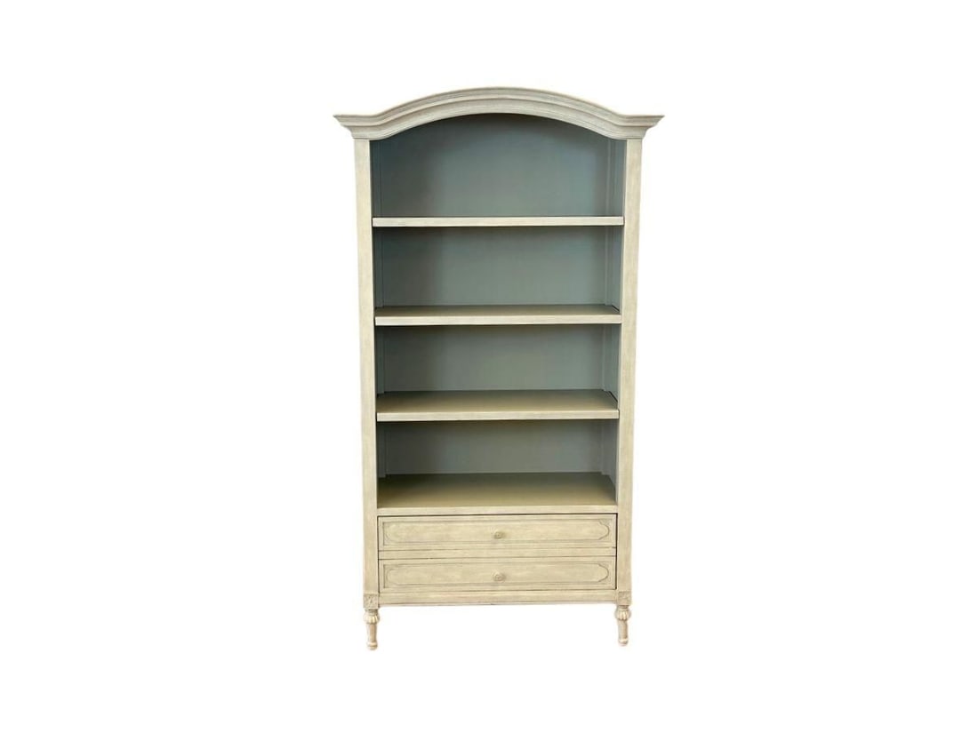 RH Baby & Child Bellina Bookcase in Vintage Grey: 36 in.w x 17 in.d x 66 in.h. PLEASE READ BEFORE BIDDING: There are two scheduled pickup dates for this auction at our Stamford, CT warehouse: Friday, March 6th from 9:00 AM–12:00 PM and Friday,