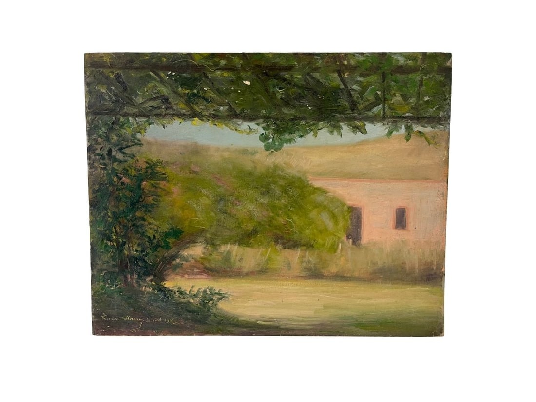 Country Scene, Signed Francois Moreau, Oil on Board, 1917: 16.25in.w 12.75in.h x .25in.d PLEASE READ BEFORE BIDDING: There are two scheduled pickup dates for this auction at our Stamford, CT warehouse: Friday, March 20th from 9:00 AM–12:00 PM and Friday,