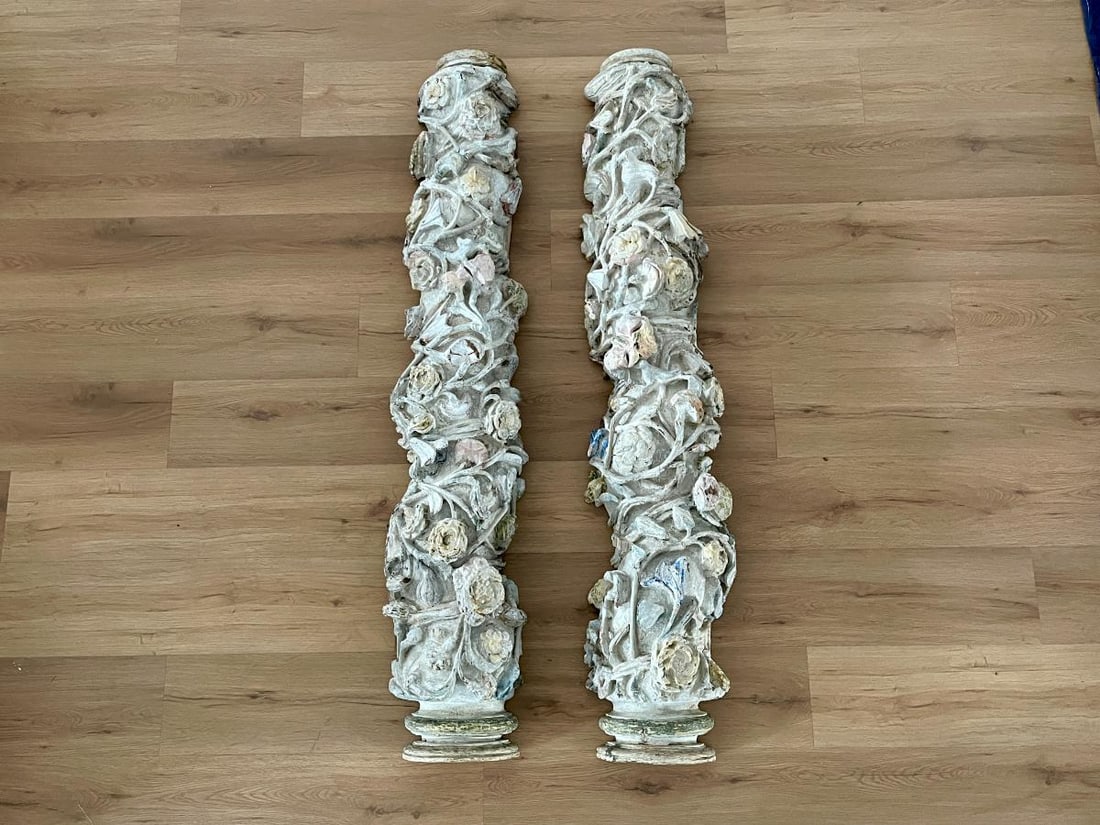 Antique Half Columns, Pair - 2