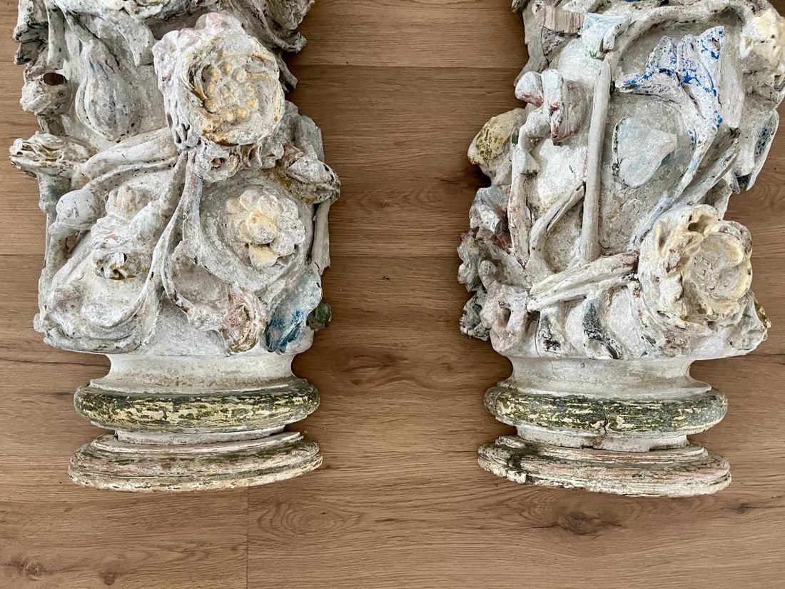 Antique Half Columns, Pair - 3