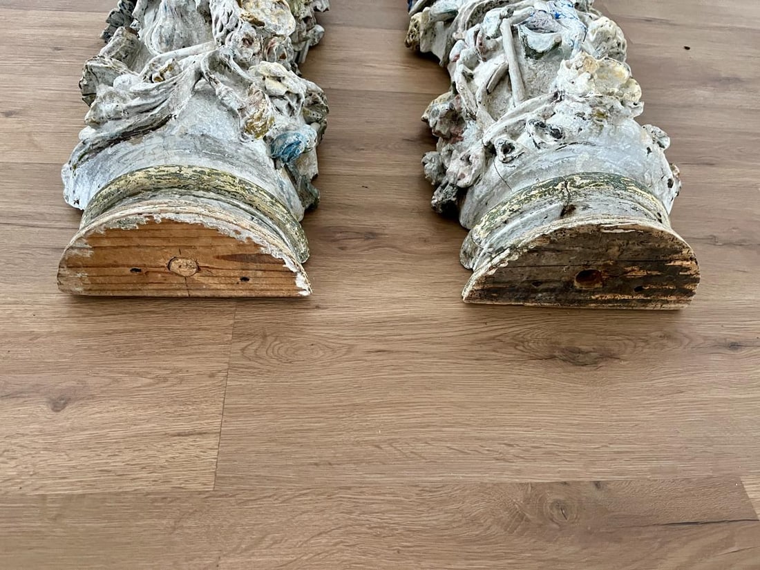Antique Half Columns, Pair - 4