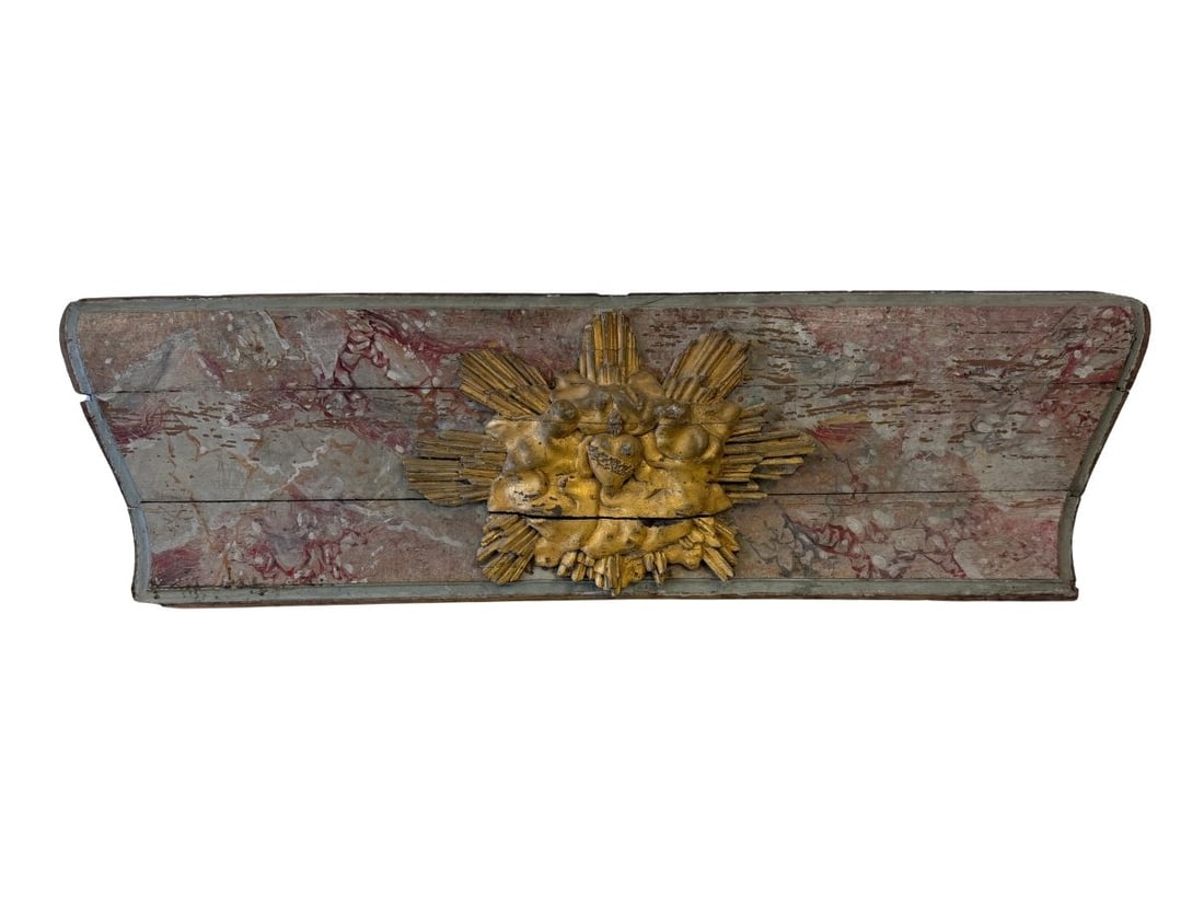 Antique Gilded Religious Art Fragment: 67 in.w x 20in.h x 4in.d. PLEASE READ BEFORE BIDDING: There are two scheduled pickup dates for this auction at our Stamford, CT warehouse: Friday, March 20th from 9:00 AM–12:00 PM and Friday, March