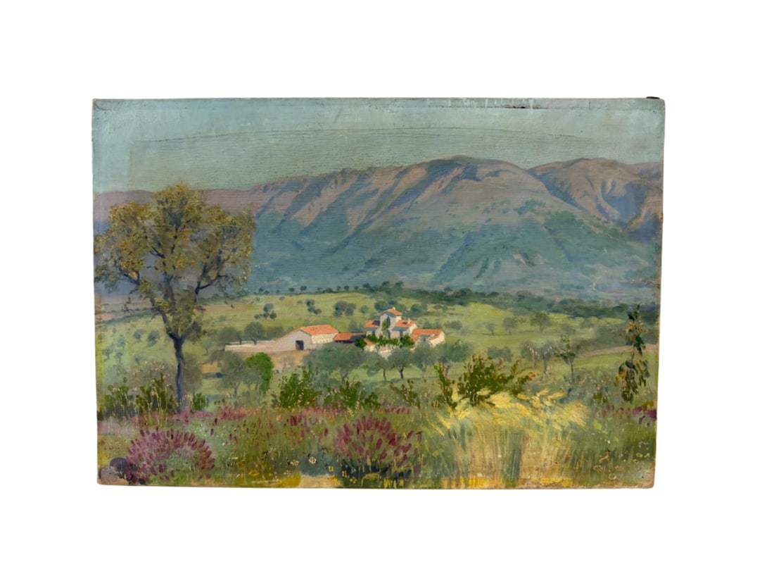 Antique Landscape of Valley with Mountains, Oil on Canvas: 25.5in.w x 18in.h x 1in.d. PLEASE READ BEFORE BIDDING: There are two scheduled pickup dates for this auction at our Stamford, CT warehouse: Friday, March 20th from 9:00 AM–12:00 PM and Friday,