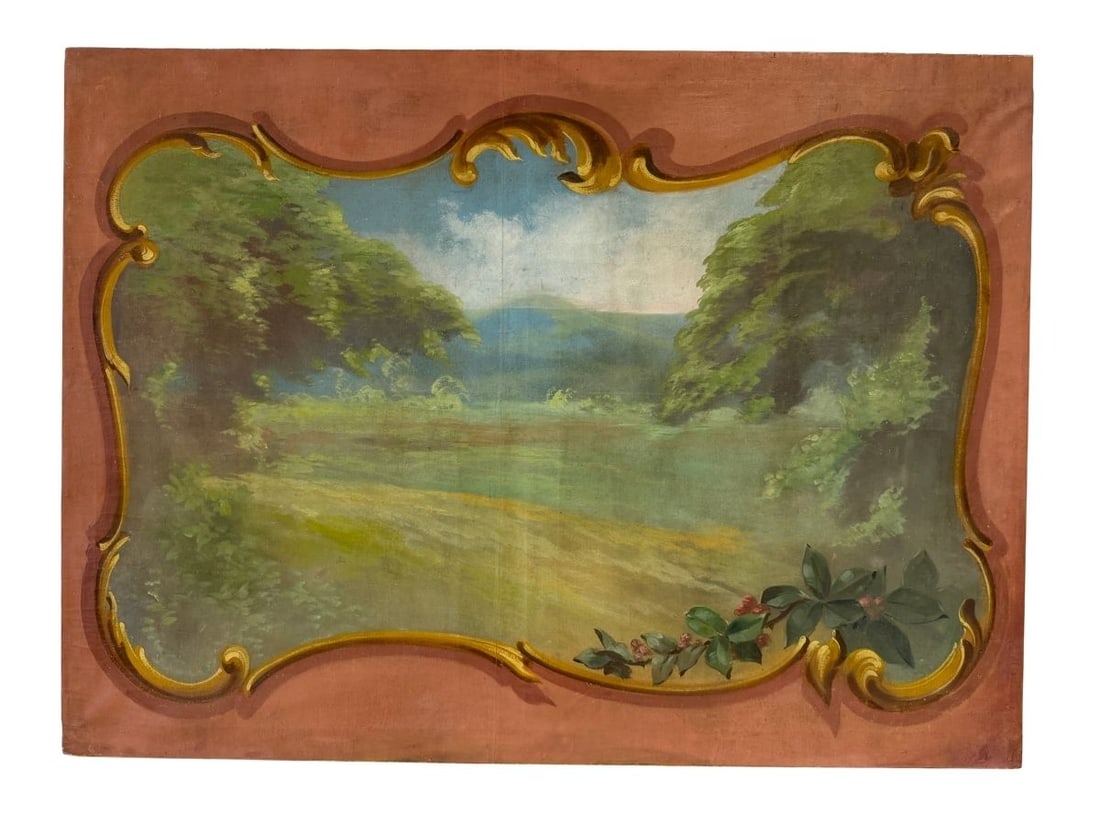 Antique French Trumeau Painting, Oil on Canvas: 61.5in.w x 45in.h x 1in.d. PLEASE READ BEFORE BIDDING: There are two scheduled pickup dates for this auction at our Stamford, CT warehouse: Friday, March 20th from 9:00 AM–12:00 PM and Friday,