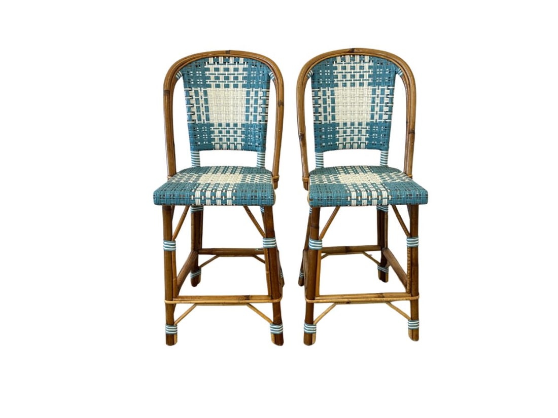 Vintage Maison Louis Drucker Marly Bar Stools, Pair (1 of 8)