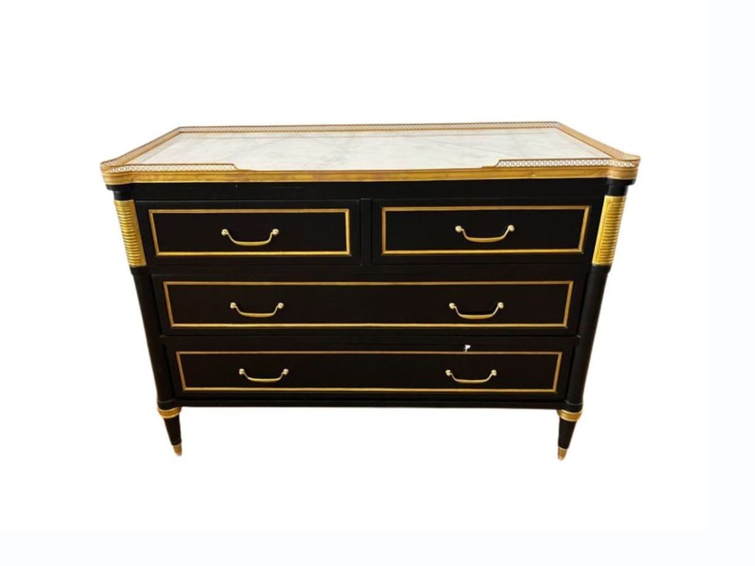 Maison Jansen Style Hollywood Regency Chest, 1 of 2: 51in. w x 22in. d x 37in. h PLEASE READ BEFORE BIDDING: There are two scheduled pickup dates for this auction at our Stamford, CT warehouse: Friday, April 24th from 9:00 AM–12:00 PM and Friday, May