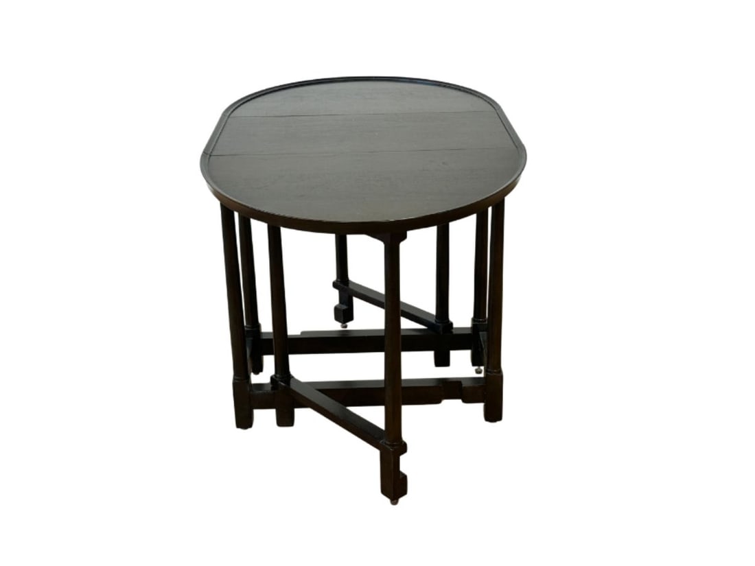 Drop Leaf Gateleg Table by Bernhardt: 14in. - 46in. w x 24in. d x 25in. h PLEASE READ BEFORE BIDDING: There are two scheduled pickup dates for this auction at our Stamford, CT warehouse: Friday, April 24th from 9:00 AM–12:00 PM and