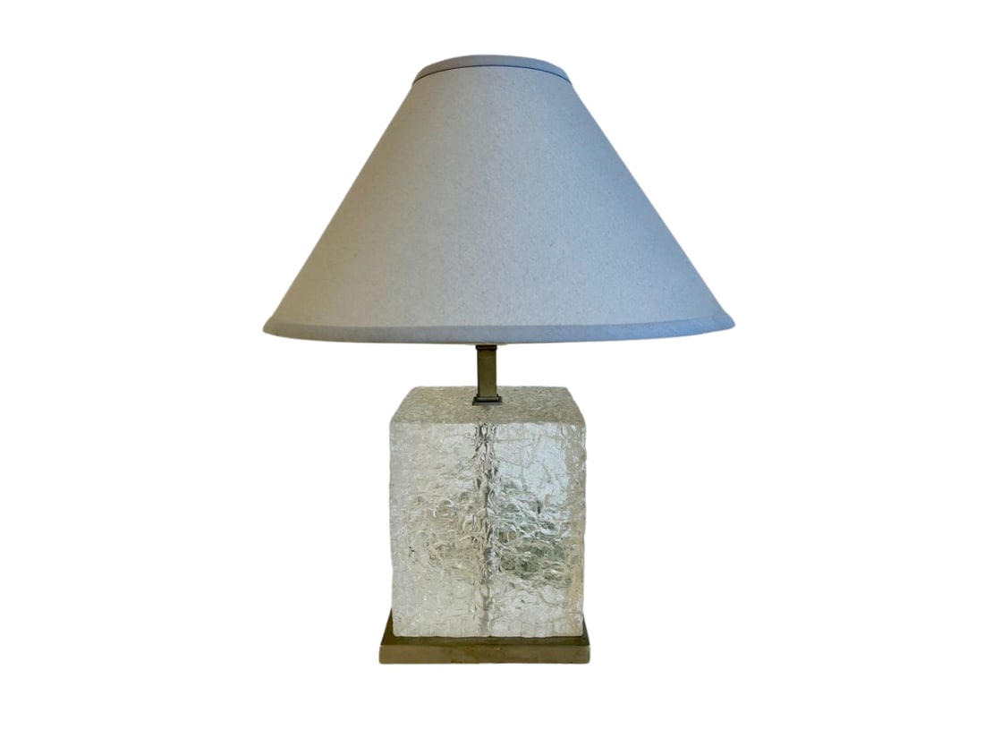 Square Carved Glass Table Lamp (1 of 7)