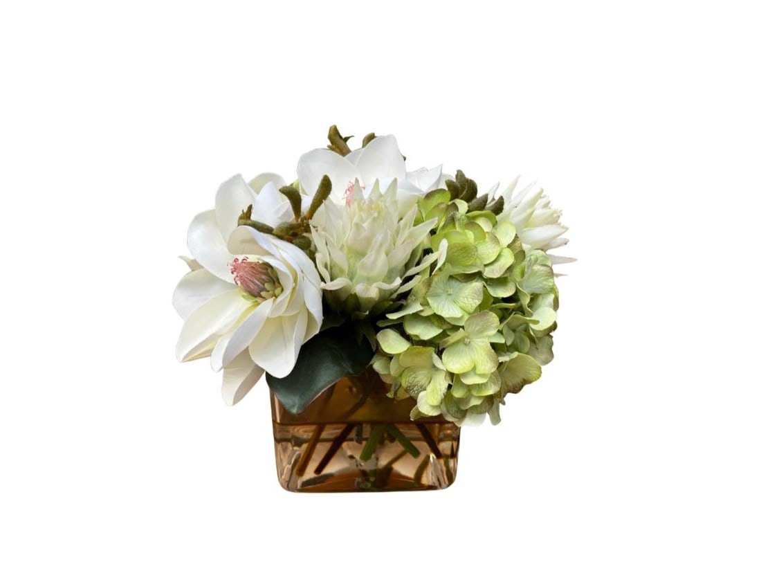 Diane James Faux Hydrangea and Magnolia Arrangement (1 of 4)