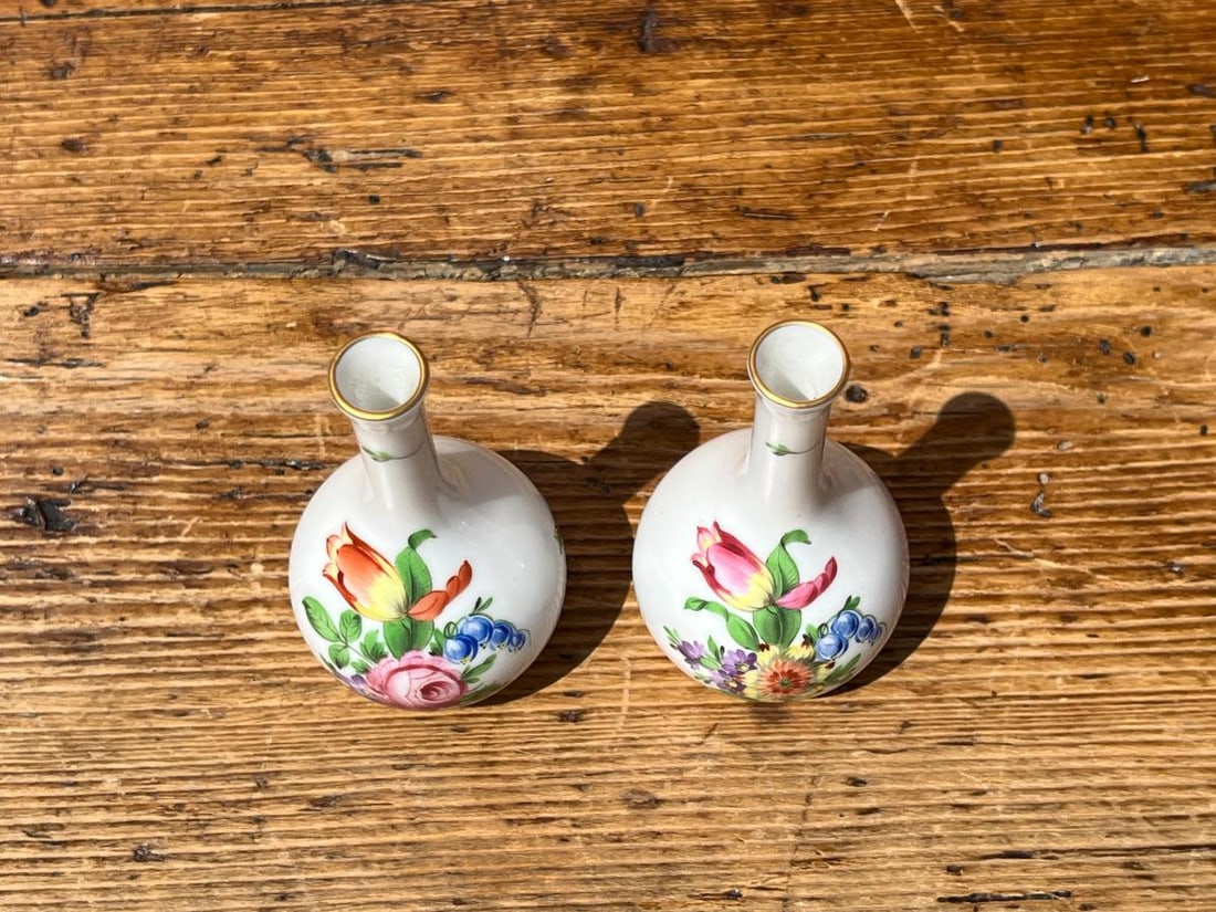 Herend Printemps Bud Vases, Pair - 3