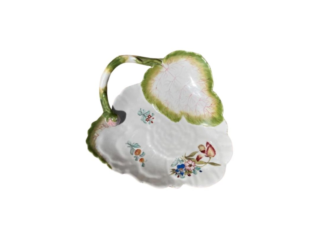 Leaf Form Dish: 7in. w x 8in. h. PLEASE READ BEFORE BIDDING: There is one scheduled pickup date for this auction on Friday, May 15th from 9am- 12pm at a private residence in Rye, NY. The address will be shared to