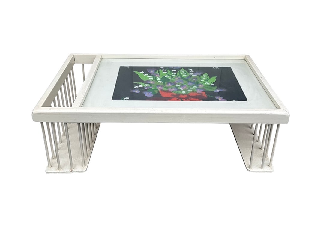Vintage Needlepoint Breakfast Tray