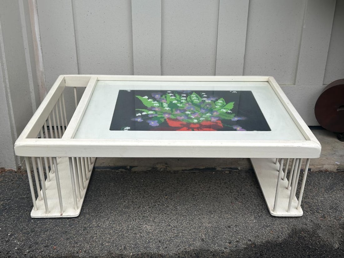 Vintage Needlepoint Breakfast Tray - 3