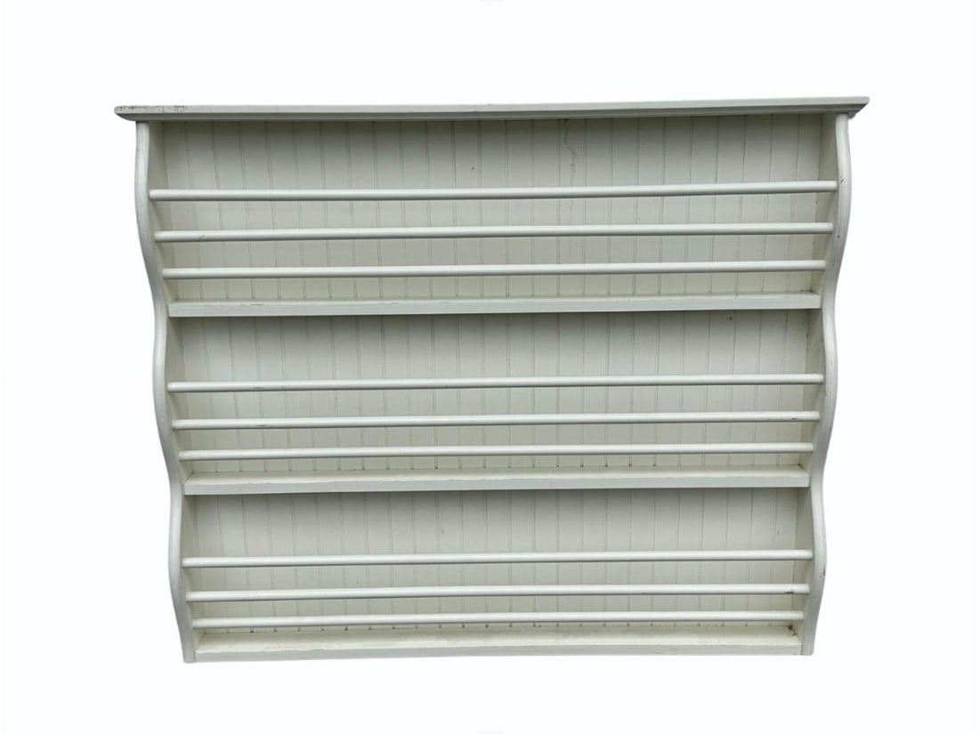 Vintage White Plate Shelf (1 of 5)