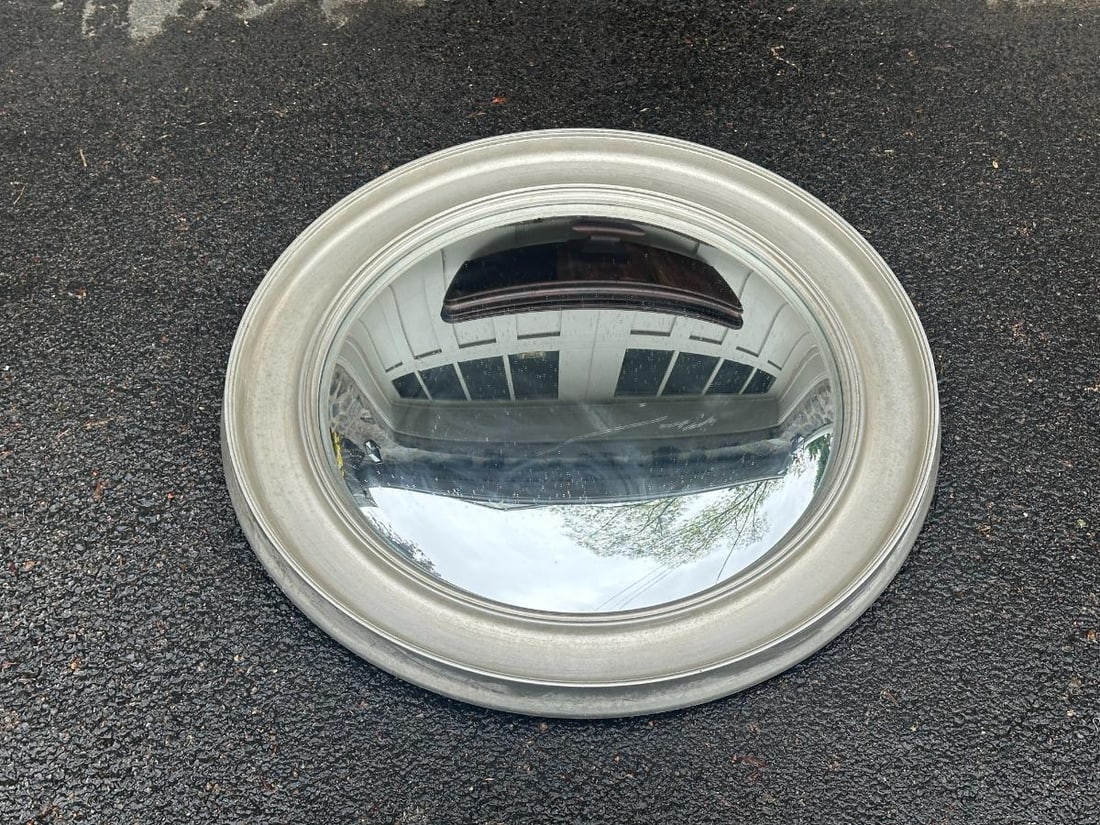 Round Silver Painted Convex Mirror - 6