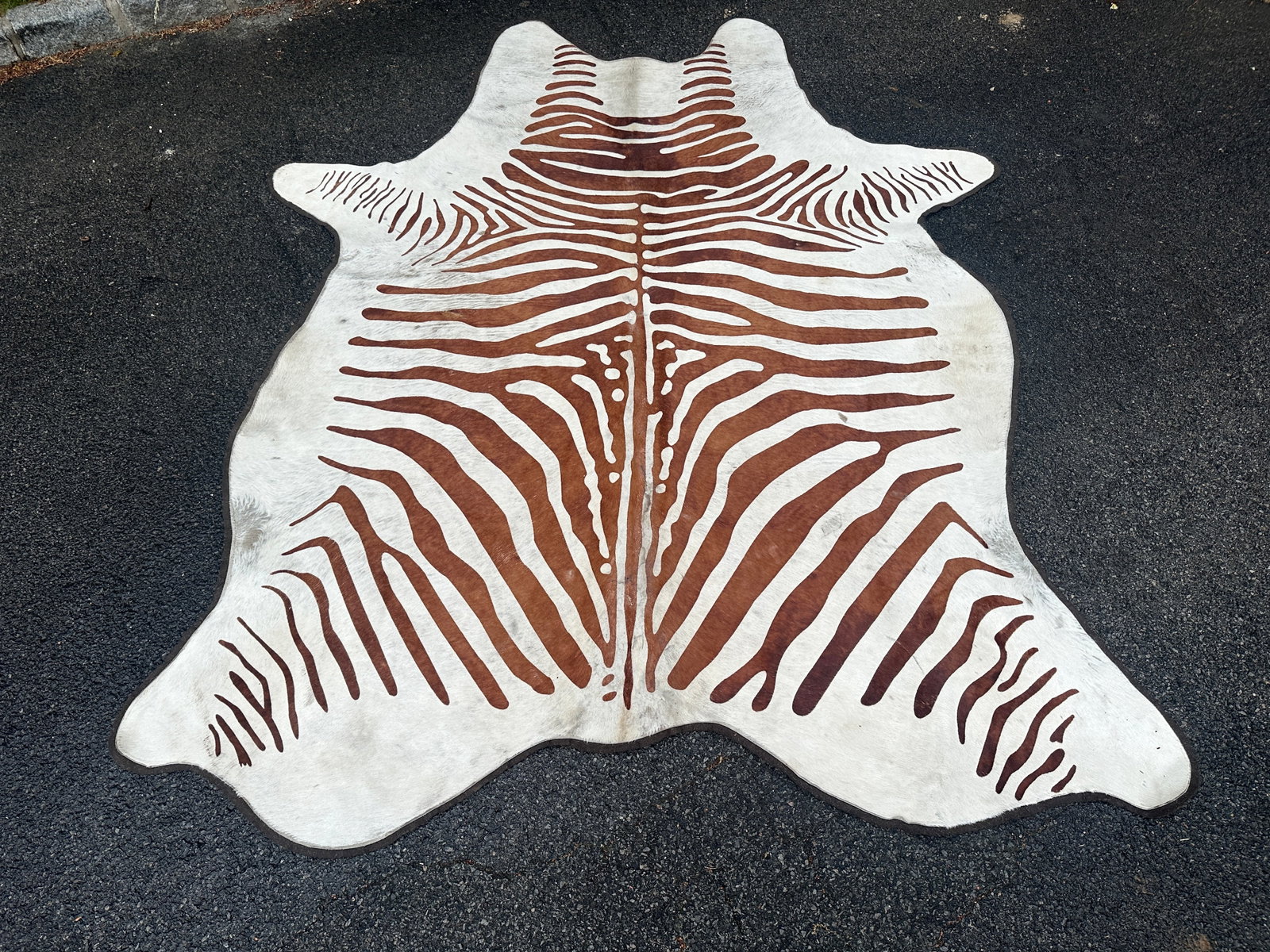 Zebra Stenciled Hide Rug - 2
