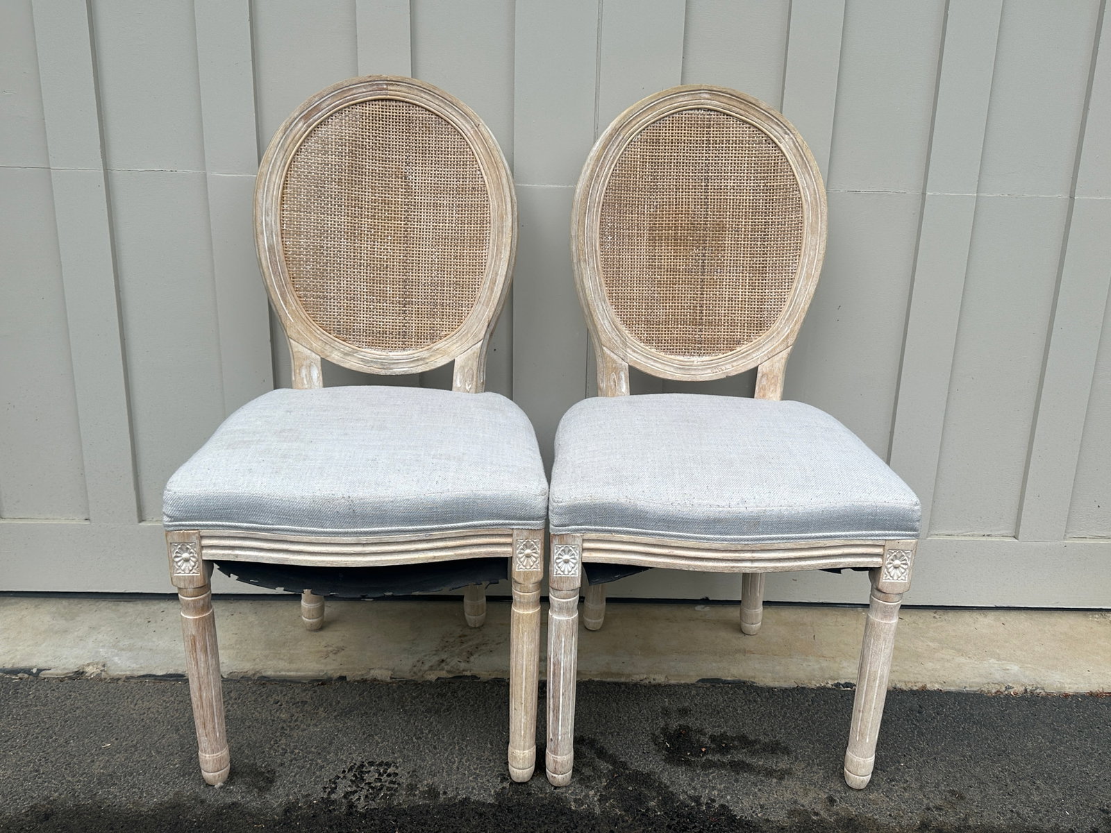 Cane Back Side Chairs, Pair - 2