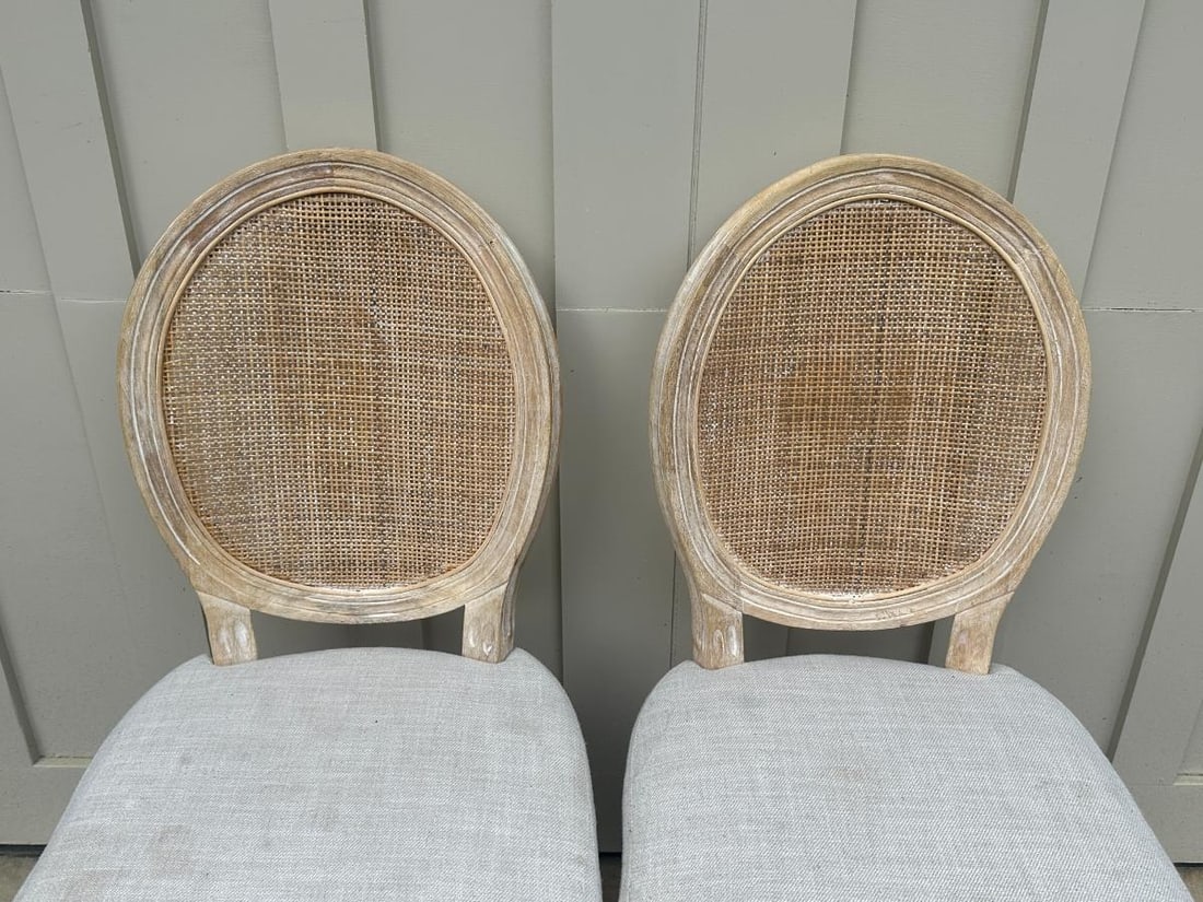 Cane Back Side Chairs, Pair - 4