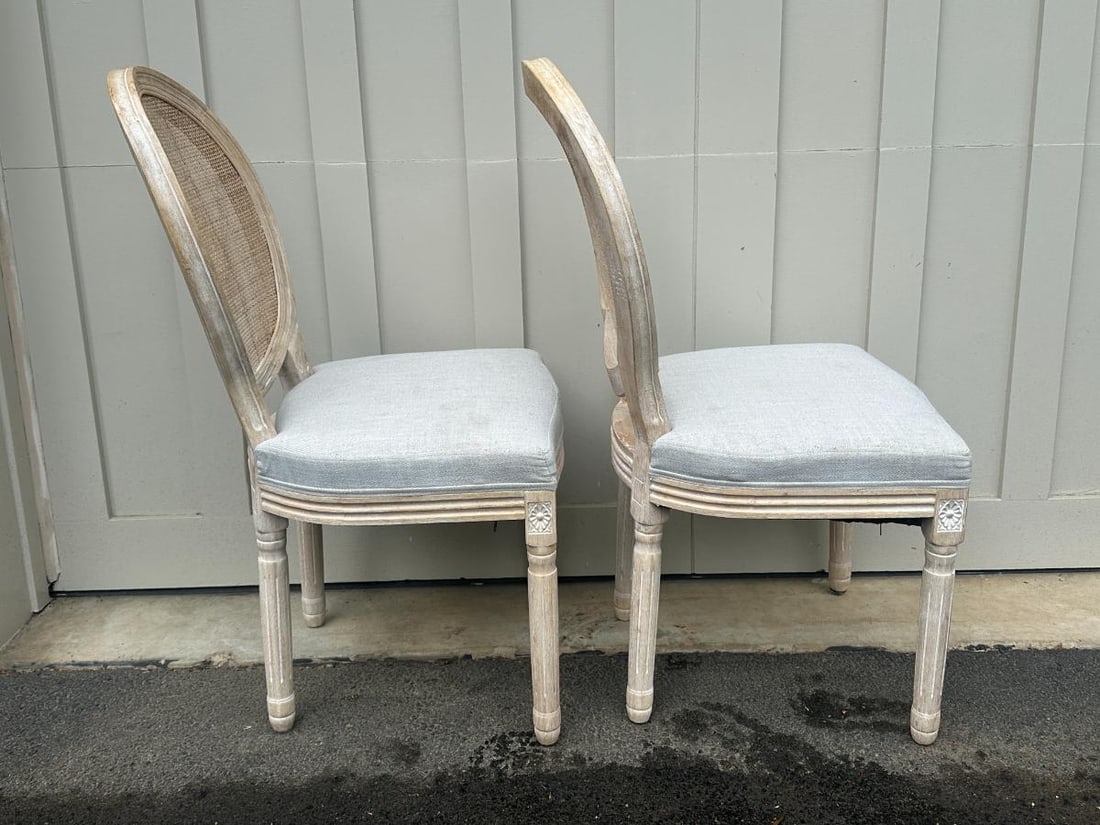 Cane Back Side Chairs, Pair - 7
