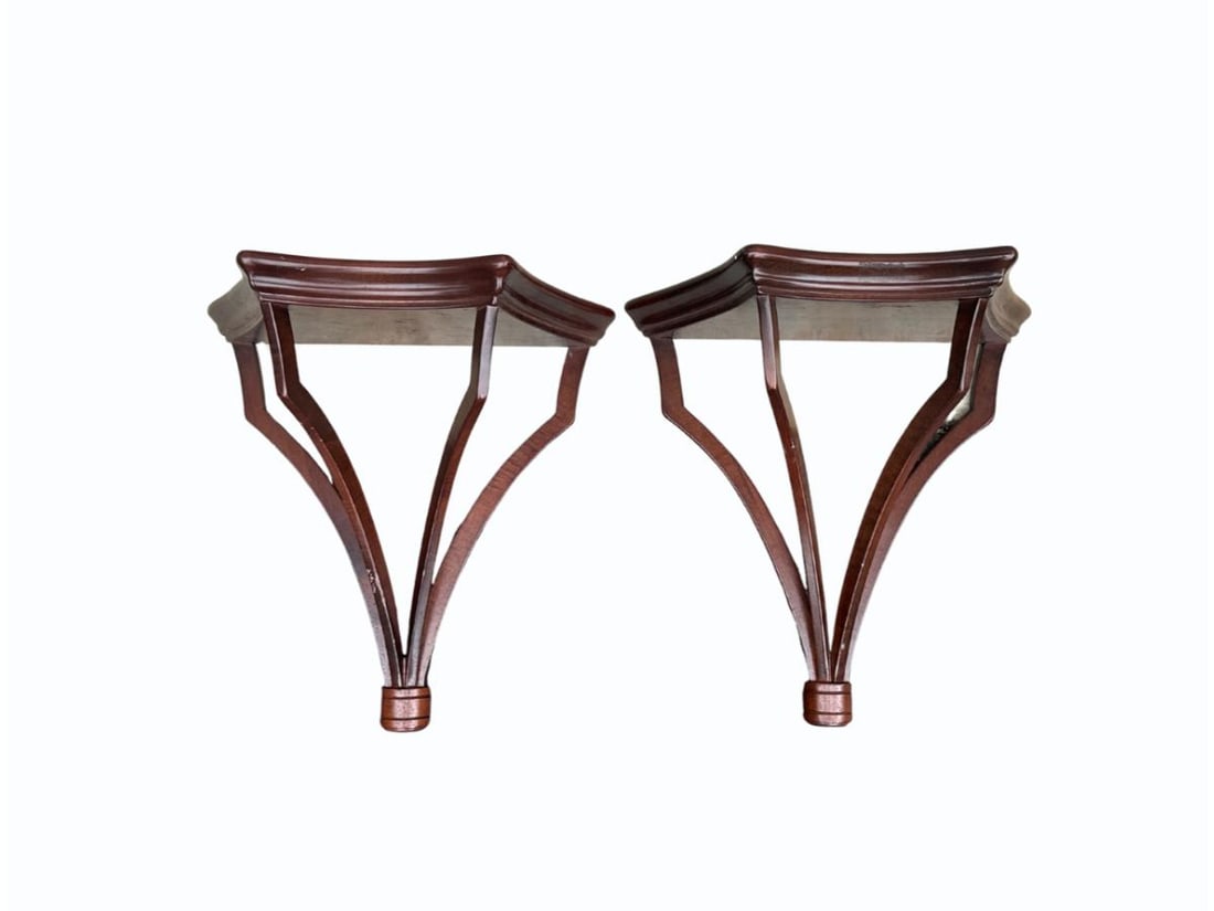 Mahogany Wall Brackets, Pair (1 of 6)