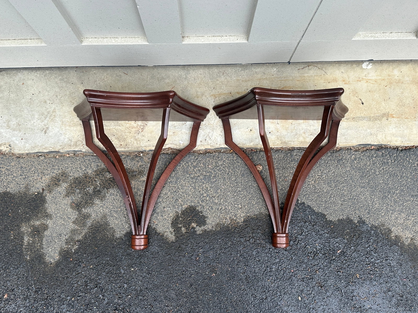 Mahogany Wall Brackets, Pair - 2
