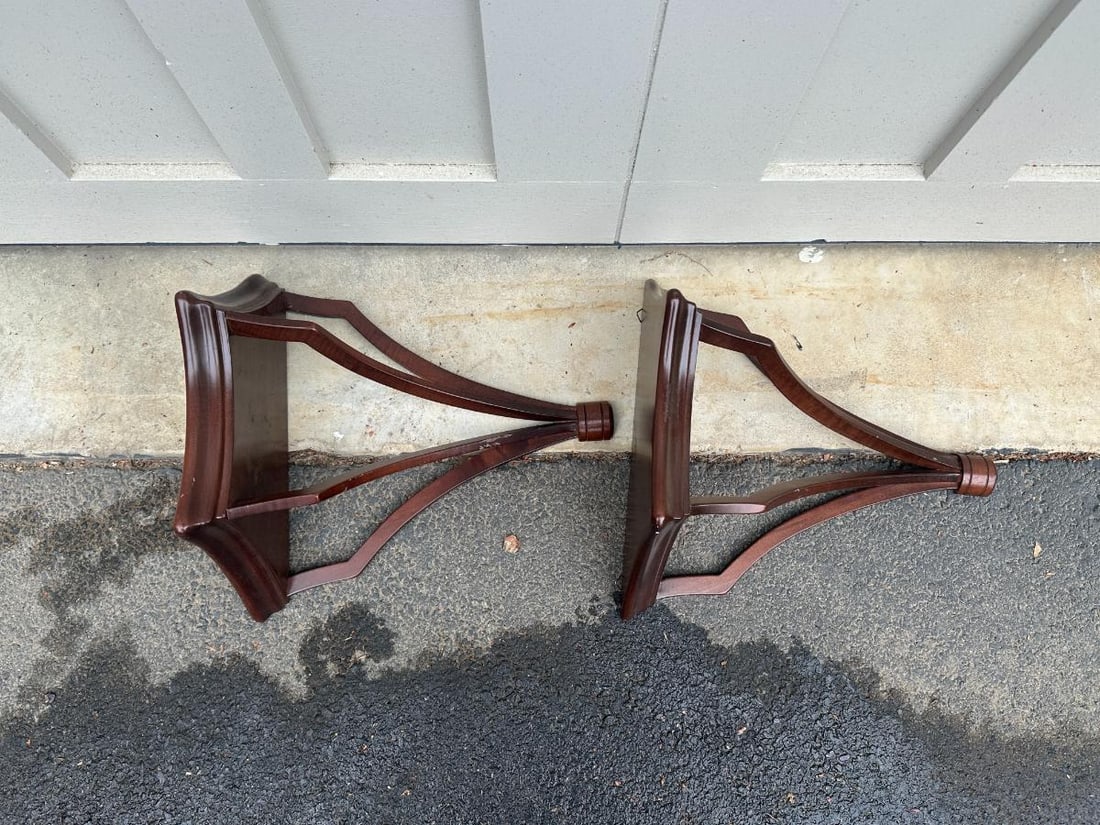 Mahogany Wall Brackets, Pair - 4