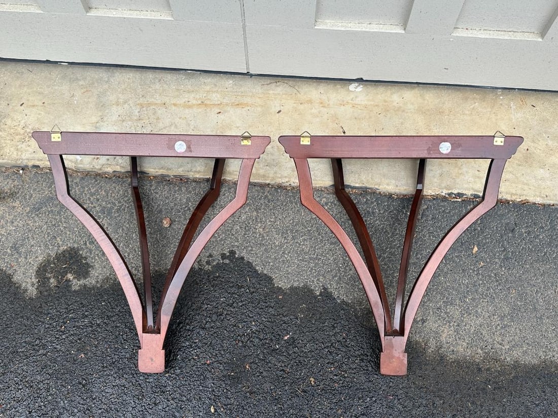 Mahogany Wall Brackets, Pair - 6