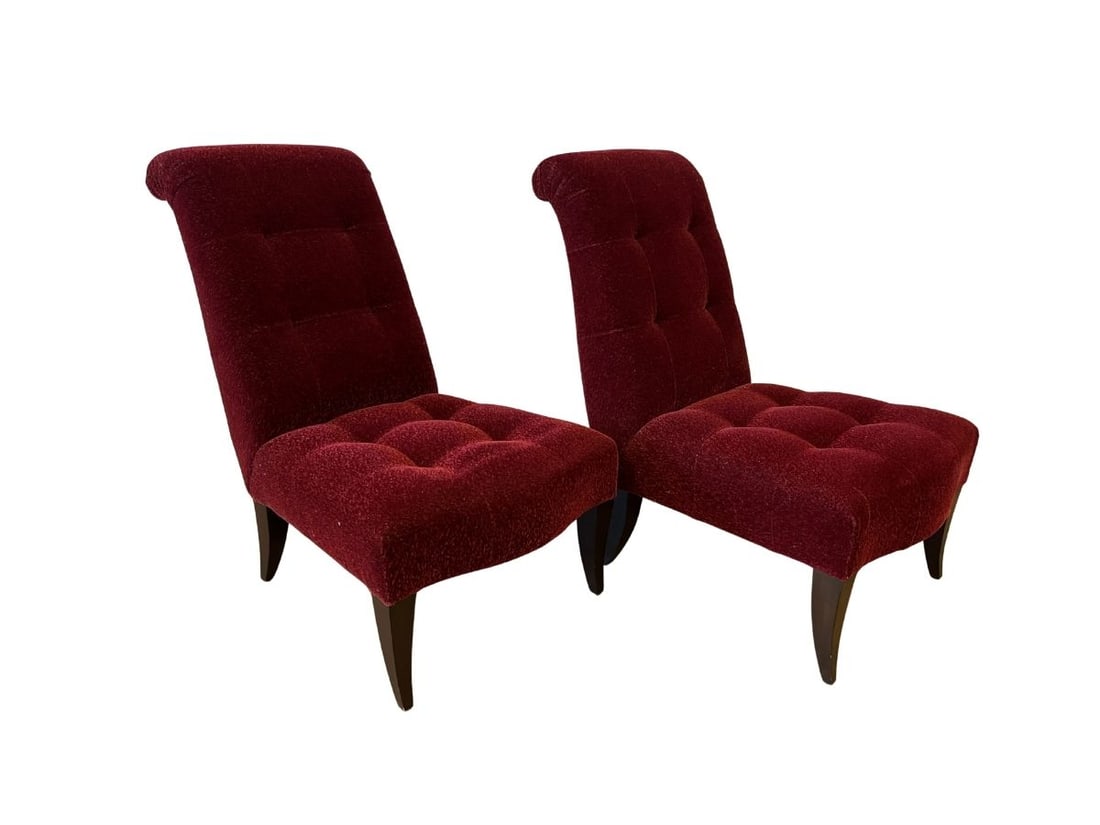 Donghia Mohair Chairs, Pair: 23in w x 34in d x 33.5in h, seat height 15in