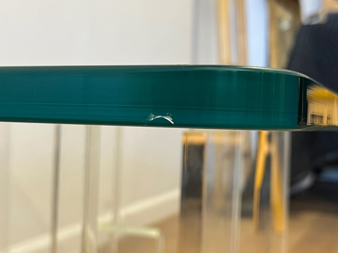 Glass Top Lucite Base Side Table - 5
