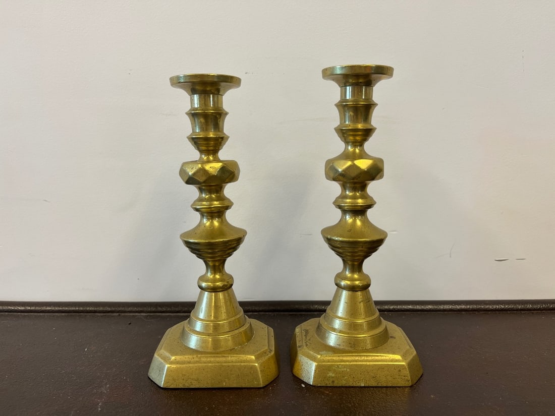Brass Candlesticks, Pair - 2