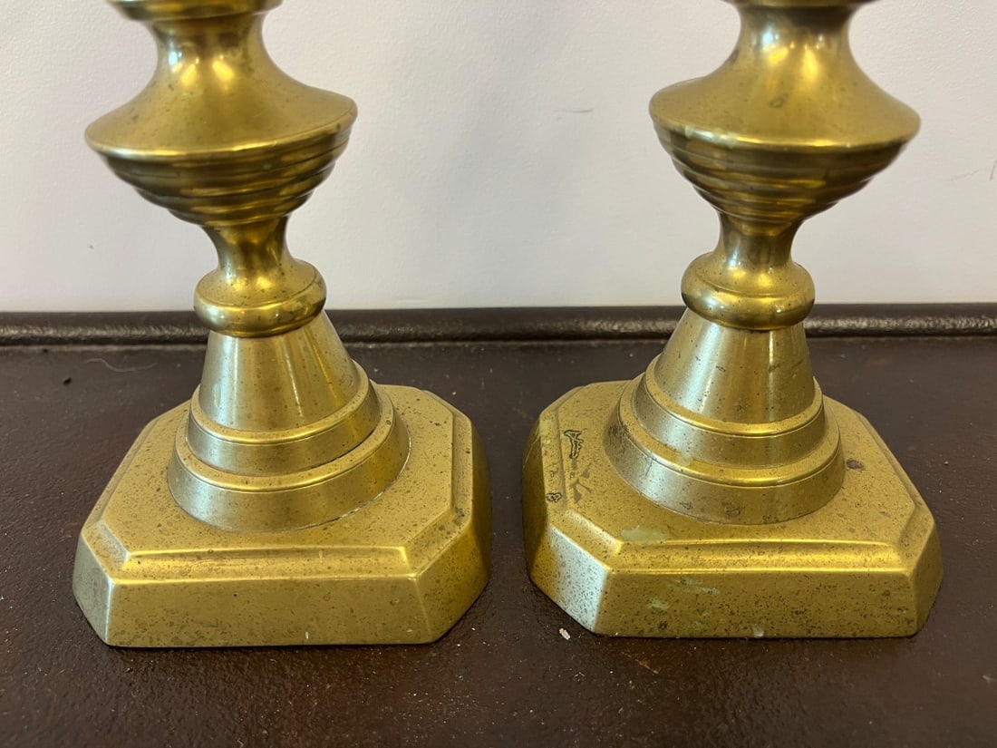 Brass Candlesticks, Pair - 3