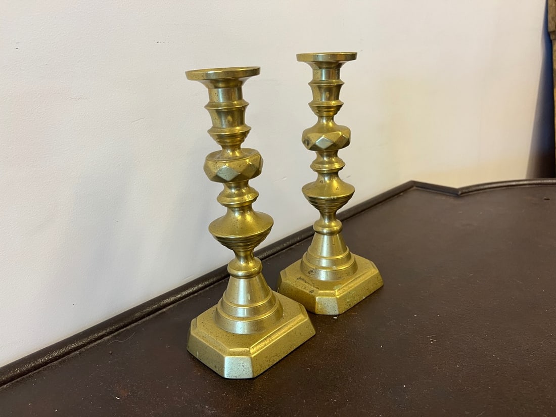 Brass Candlesticks, Pair - 5