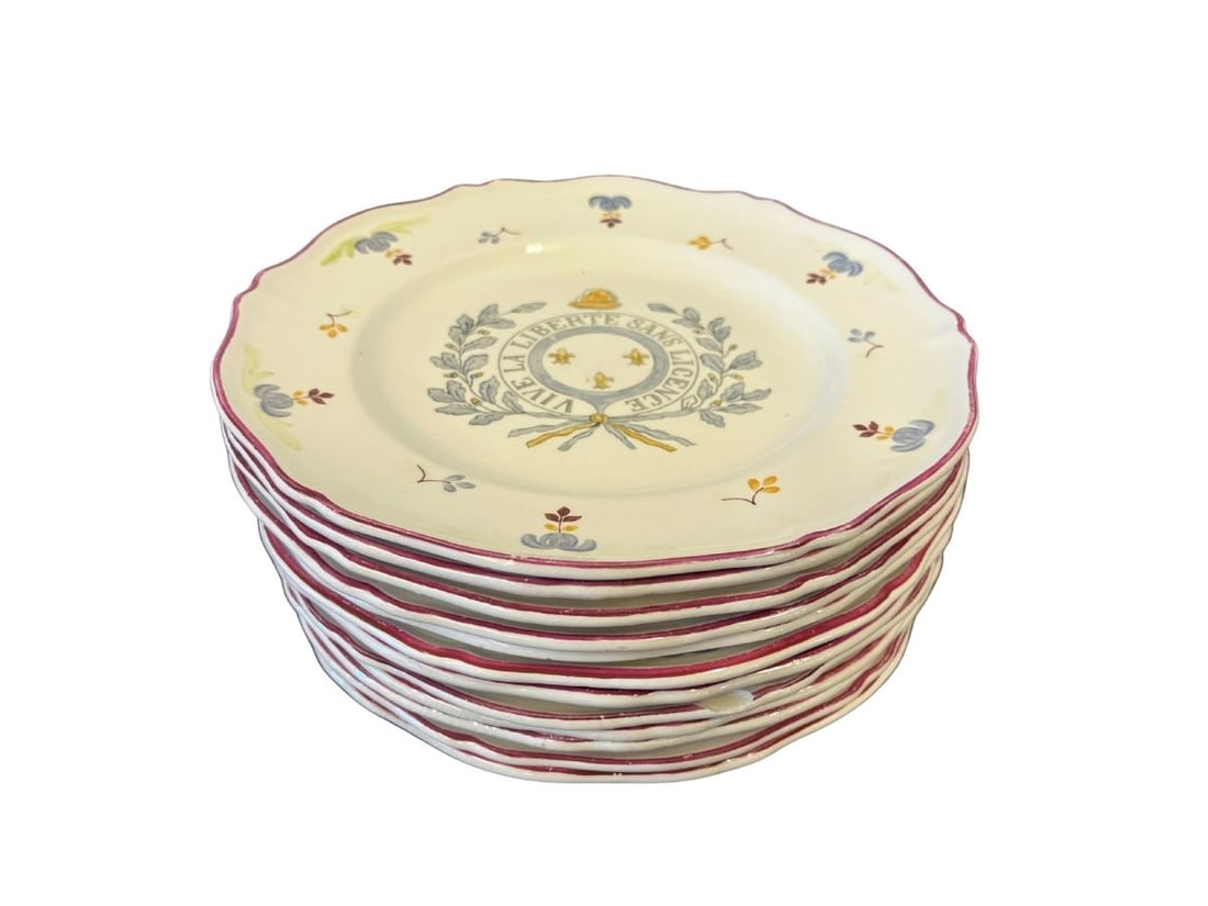 French Dinner Plates, Saint-Amand France: 9.75in diameter