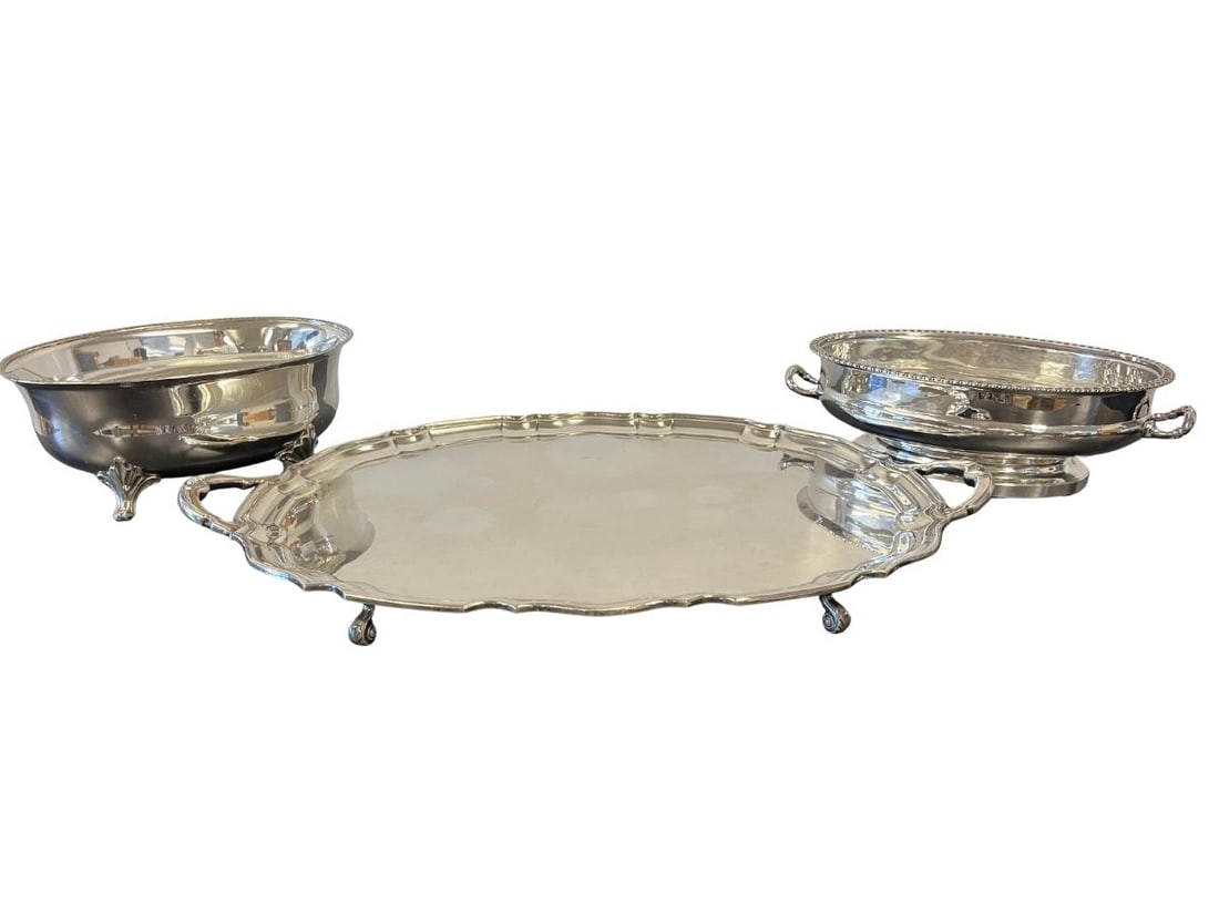Group of Sterling and Silver-Plated Serving Pieces, Including Reed & Barton (1 of 9)