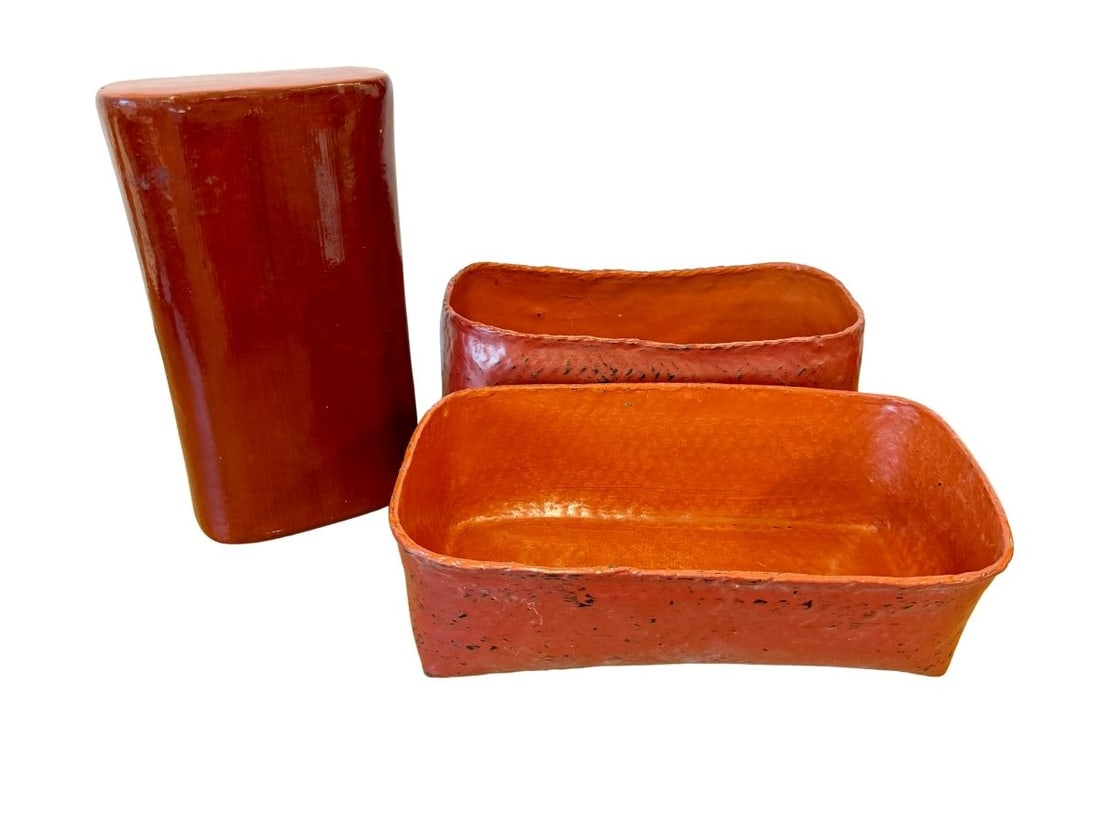 Thai Lacquer Bamboo Pillow and Box (1 of 9)