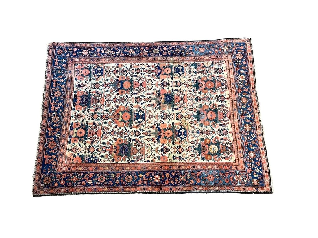 Vintage Hand Knotted Persian Rug with Floral Pattern: 58.5in x 79.5in l