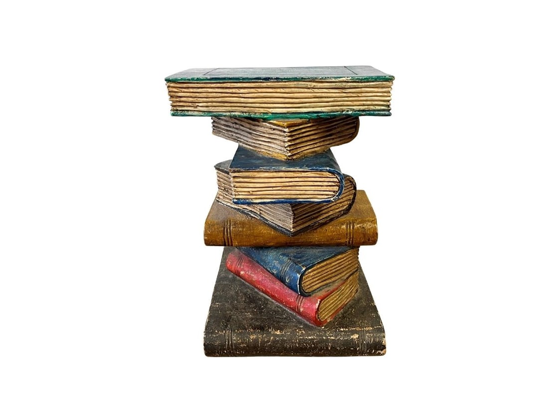 Vintage Faux Book Stack Side Table (1 of 6)