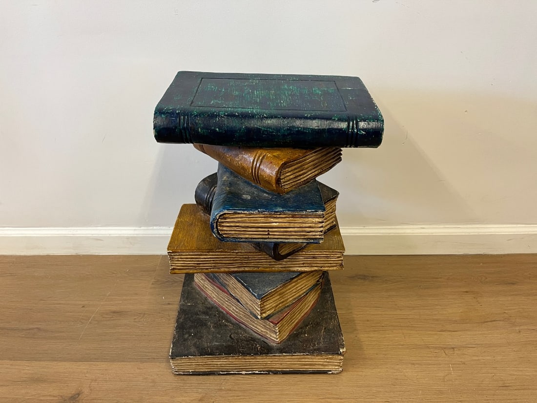 Vintage Faux Book Stack Side Table - 3