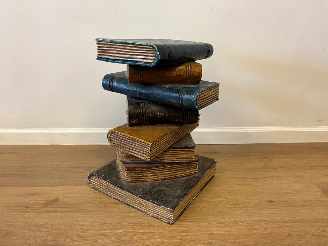 Vintage Faux Book Stack Side Table - 4