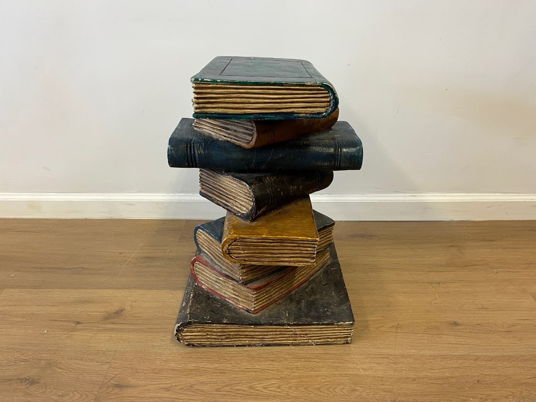 Vintage Faux Book Stack Side Table - 5