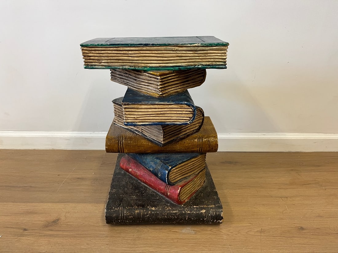 Vintage Faux Book Stack Side Table - 6
