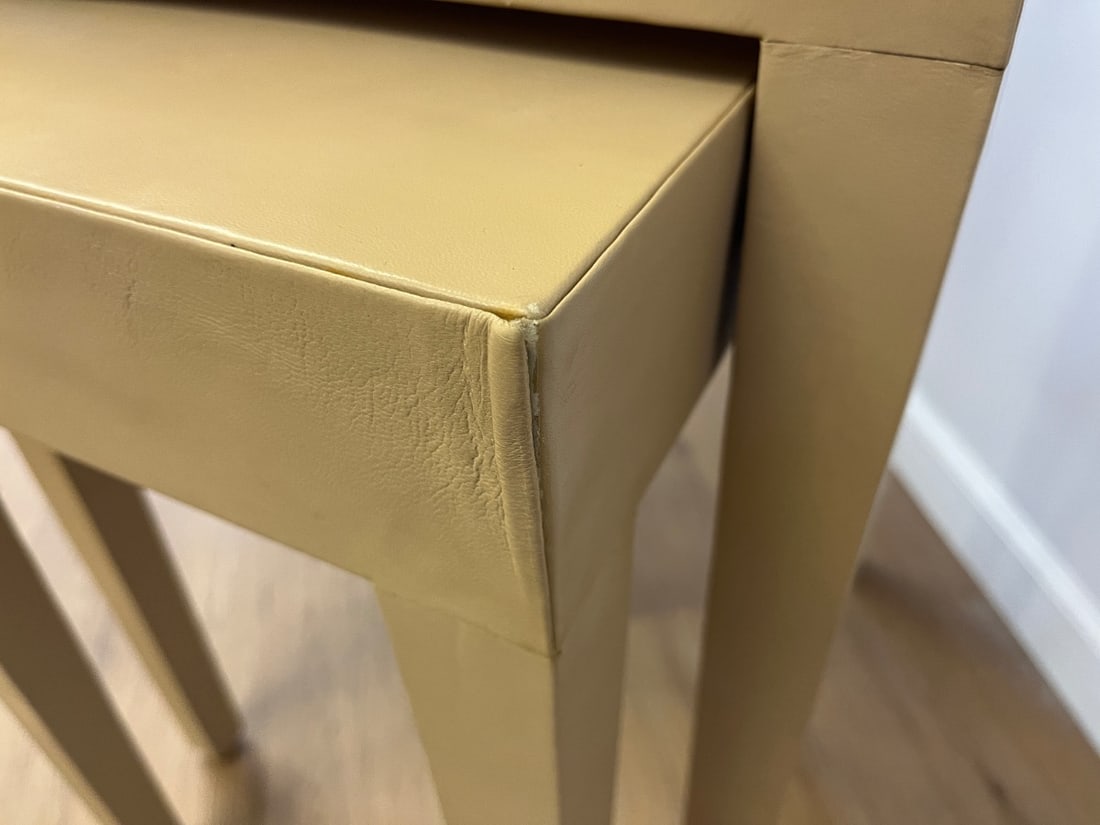 Leather Wrapped Nesting Tables - 6