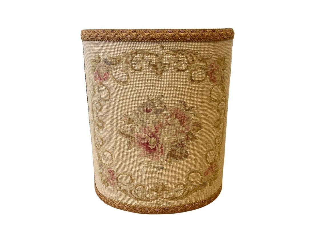 Needlepoint Floral Waste Bin (1 of 6)