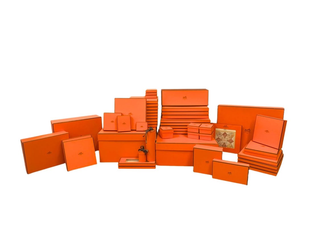 Large Collection of Hermes Boxes, 53 Pieces: 53 pieces ranging in sizes all marked Hermes