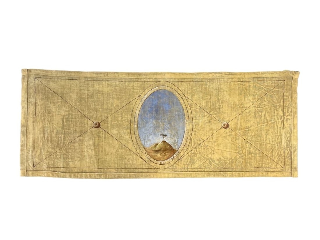 Hand Painted Textile, Pin De Rome: 49in w x 19in h